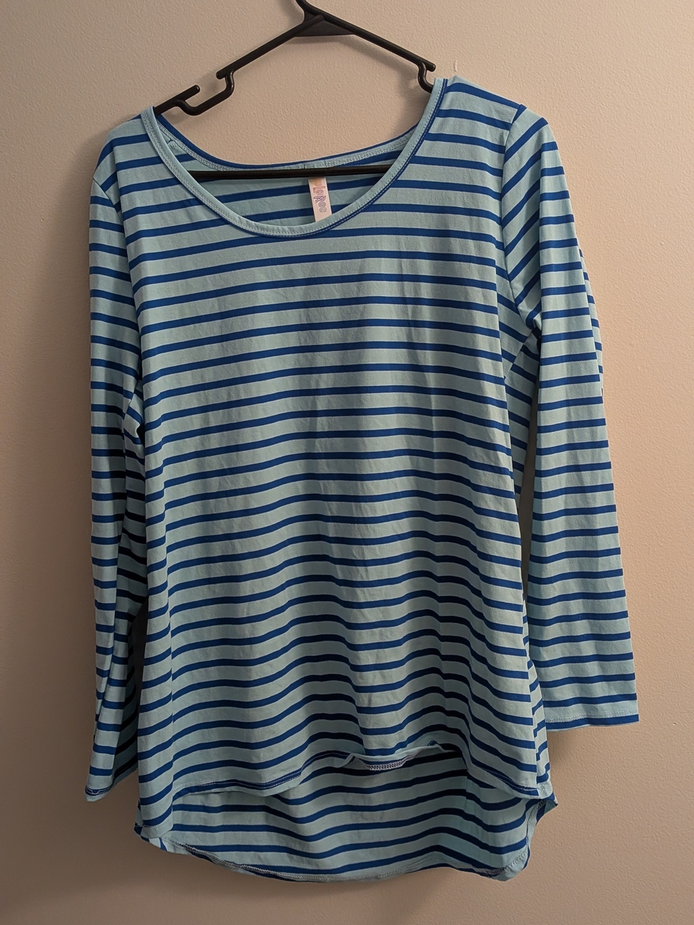 Lularoe Light Blue & Royal Blue Striped Long Sleeve Tee